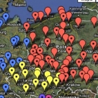 mapa protestów przeciw ACTA środkowej Europie
