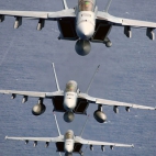 Four Super Hornets F-18