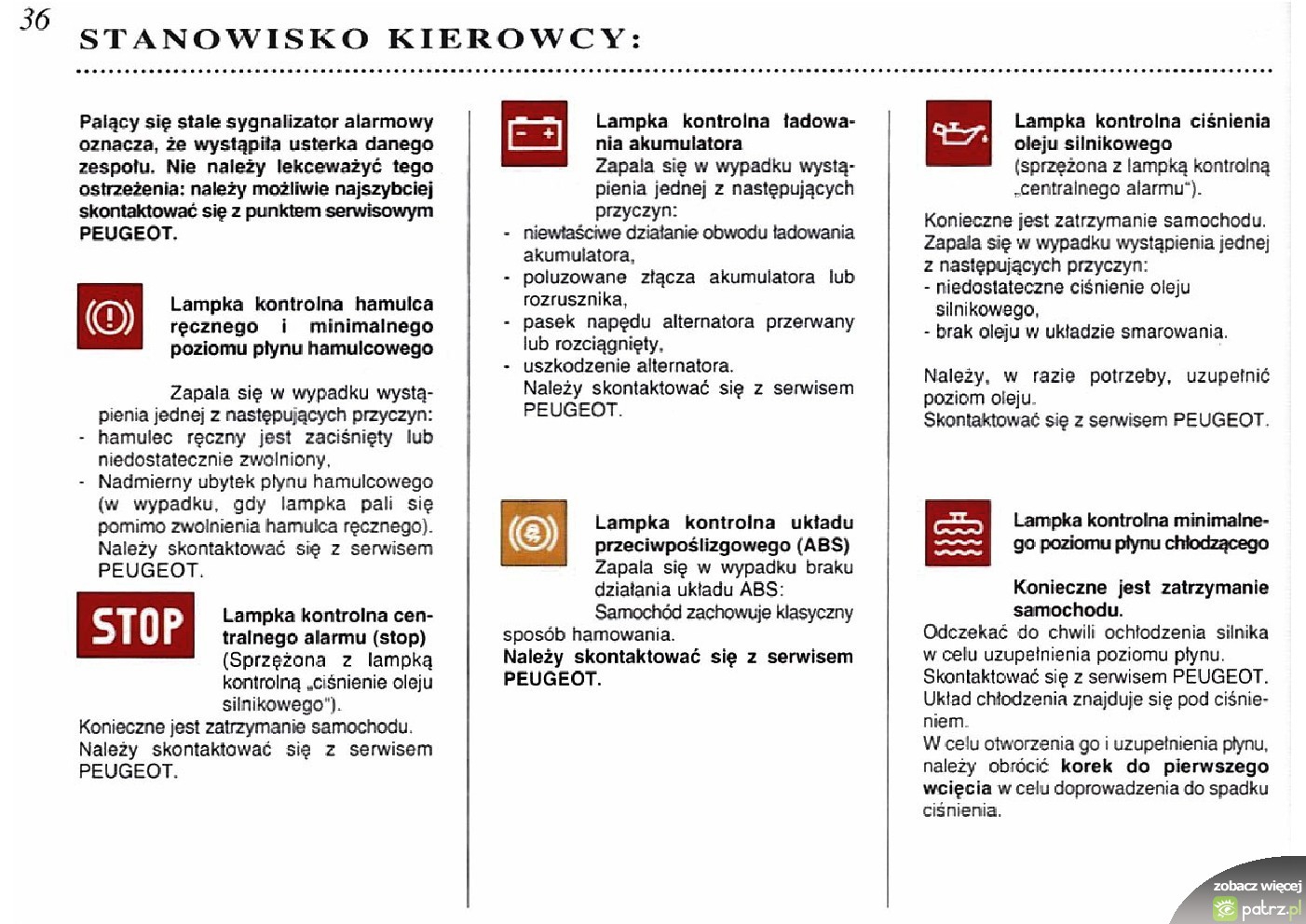 pług 4o6 opis kontrolek patrz.pl