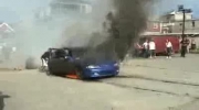 palil gume i spalil prawie samochod
