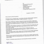 List Kowalika do prezydenta