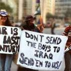 Protest o Facetow Irak Ameryka