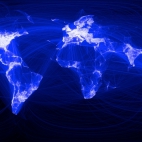 Mapa świata - facebookowi przyjaciele