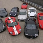Bugatti EB Veyron, Ford GT, Porsche 911 Turbo, Aston Martin Vanquish S, Lamborghini Murcielago LP 640, Ferrari 599, Chevrolet Corvette Z06