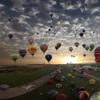 zawody balonowe na tle nieba