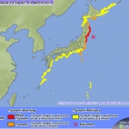 Zasięg tsunami w Japonii