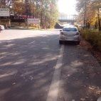 Ignorowanie drogi dla rowerów - Katowice - Dolina Trzech Stawów