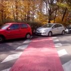 Ignorowanie drogi dla rowerów - Katowice - Dolina Trzech Stawów - 2