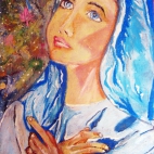 maryja obraz rysunek drewno