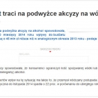 Budżet traci na podwyżce akcyzy na wódkę (30.12.2014)