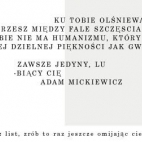 List miłosny Adama Miskiewicza