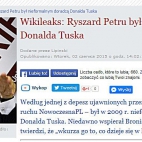 Wikileaks: Ryszard Petru był nieformalnym doradcą Donalda Tuska