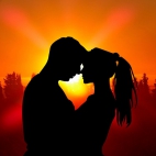 Sunset Boy and Girl Silhouette romantic couple love Wallpaper Hd