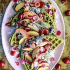 Matcha Waffles (Gluten Free and Vegan) from HeatherChristo_com
