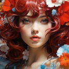 tapeta-rozswietlona-twarz-rudowlosej-dziewczyny-z-kwiatami-we-wlosach2