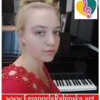 Singer songwriter Emanuela Rabinska while composing music on the piano