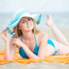 34071333-young-lady-sunbathing-on-a-beach-beautiful-woman-posing-at-the-summer-sand-beach-outdoor-s