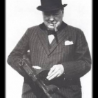 Winston Churchill and tommy gun