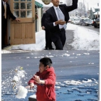 Obama rzuca śnieżką