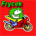 zielony puffle na motorku