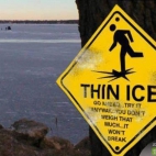 Uwaga cienki lód