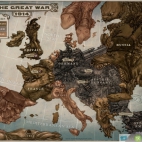 Karykatura mapy Europy z I wojny światowej