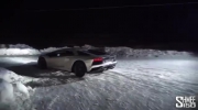 Aventador S  Flamethrower HOT LAPS on ICE