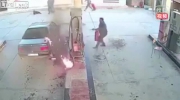 Pożar na stacji benzynowej