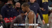 Kevin Durant launches the ball into the stands in frustration