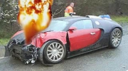 Bugatti veyron burnout crash -Fastest sports car top speed